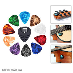 10Pcs Guitar Picks & Guitar Pick Holder Set For Acoustic Guitar Electric Guitar Bass alternate view