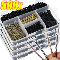 50/500pcs Metal Hairpins U-shaped Curly Wavy Hair Clips Women Girls Simple Bobby Pins Barrettes Brid