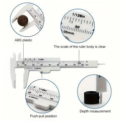 3-Pack Plastic Vernier Calipers Set | Dual Scale Measuring Tool for Precision Work detail view