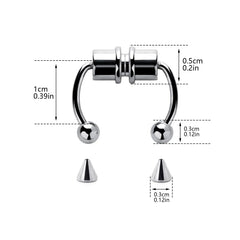 1/4Pcs Women Fake Piercing Nose Ring Hoop Septum Piercing Nose Clip Rock HipHoop Stai alternate view