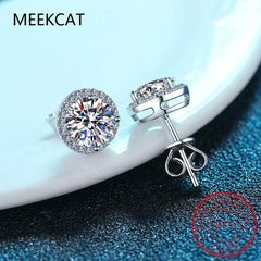 0.5-2CT Moissanite Stud Earrings for Women Sparkling Lab Diamond Sterling Silver S925 alternate view
