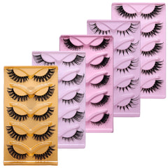 5 Pairs Cat Eye False Eyelashes Eye End Lengthening Long Curling Thick Fluffy All-match Comfortable Fake False Eyelashes