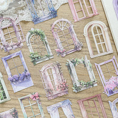 10-Piece Window Flower Paper Pack | Junk Journal Scrapbooking Collage Stickers