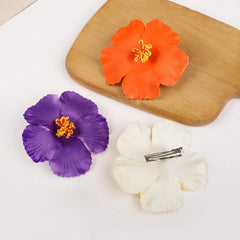 Hawaiian Flower Hair Clips for Summer | 2 or 5 Pack Tropical Hair Accessories close-up view