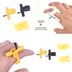 {MX} Fingertip Decompression Ring W/ 48 Pcs Plastic Marbles Game Toy Launcher Model Keychain Stress