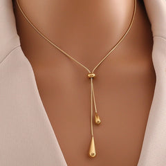 Teardrop Necklace Waterdrop Pendant | Minimalist Stainless Steel Jewelry for Women