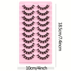 10 Pairs Russian Strip Lashes DD Curl | Fluffy Wispy Faux Mink Eyelashes Pack detail view