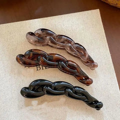 2Pcs Leopard Print Acrylic Retro Twisted Banana Shark Clips Ponytail Hair Accessories For Women
