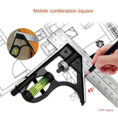 300mm Stainless Steel Combination Square | Multi-Angle Woodworking Ruler alternate view