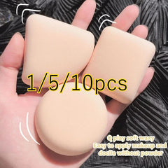 1-10pcs Round Square Triangle Shape Makeup Sponge Puff Dry Wet Dual-use Soft Cotton Candy Air Cushio