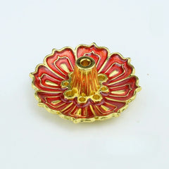 1 Pcs 9-Hole Copper Incense Holder Mini Lotus Flower Incense Sticks Burner Cones Censer detail view