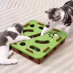 Interactive Maze Cat Toy | Felt Plush Puzzle with Bell Ball alternate view