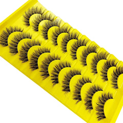 10 Pairs Eyelashes Clear Band Natural Wispy Fluffy Lashes Natural Look Russian Strip Las detail view