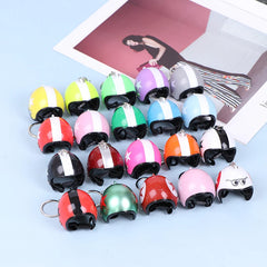 Mini Motorcycle Helmet Keychain | Cute Metal Key Ring for Women and Men