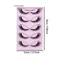 5 Pairs Cat Eye Lashes Long Lashes Cat Eye Look Wispy Lashes Eye End Elongated Strip T close-up view