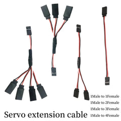 1PCS 20/30/50cm 1to1/ 1to2/ 1to3/ 1to4 RC Servo Extension Wire Cable Futaba 3 Pin JR Plug Splitters