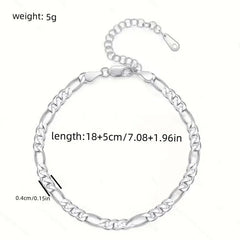 New 925 sterling Silver Bracelets Anklet Beautiful 4MM chain for Women men Wedding Pr alternate view