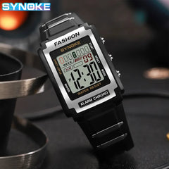 SYNOKE Men Rectangular Sports Electronic Watch Waterproof 50M Night Light Large Scree alternate view