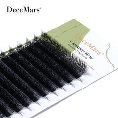 DeceMars V-Shaped 4D Eyelash Extensions | Matte Black 12 Rows per Tray detail view