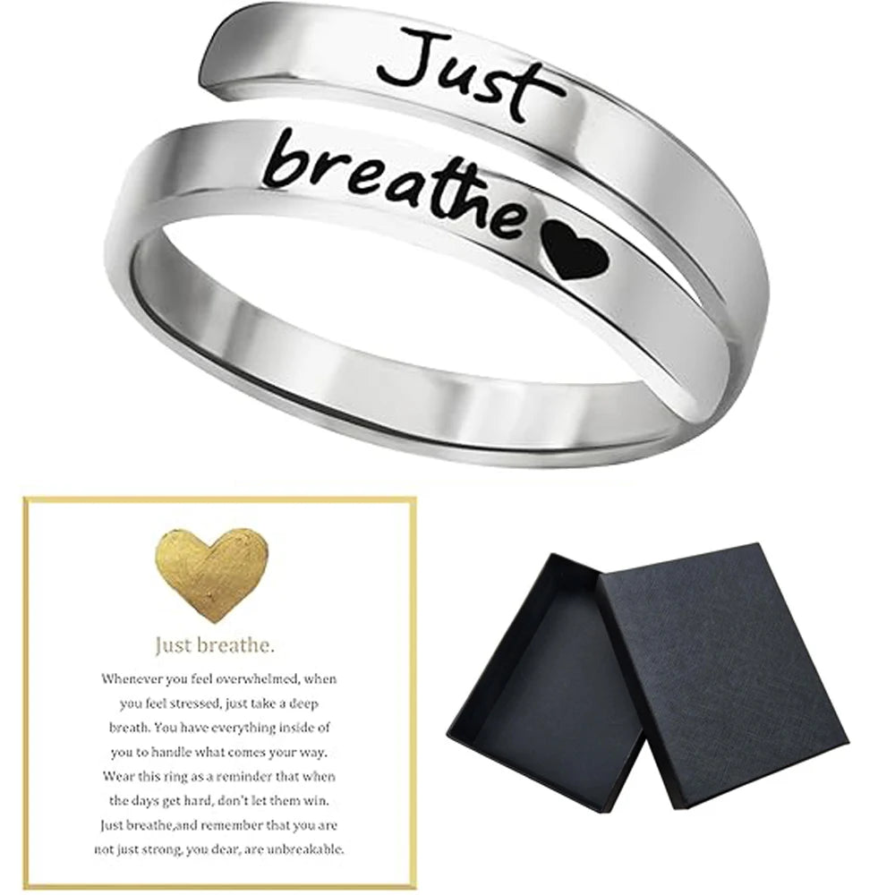 Just-Breathe-Heart-Ring-for-Women-Men,-Stainless-Steel-Spiral-Wrap-Healing-Rings,-Inspirational-Hear
