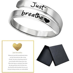 Just-Breathe-Heart-Ring-for-Women-Men,-Stainless-Steel-Spiral-Wrap-Healing-Rings,-Inspirational-Hear