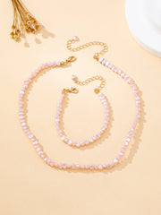 A Set of Irregular-Shaped Freshwater Pearl Necklaces, Versatile Layered Necklaces, Hig close-up view