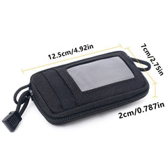 Waterproof Camping EDC Pouch | Tactical Key Purse Wallet with Card Slots and Zippers close-up view