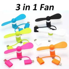 3 in 1 Universal Fan Mini Cooling Accessories USB Phone Cooler For iPhone 17-12 Samsu alternate view