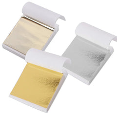 100pcs Imitation Gold Sliver Foil Paper DIY Resin Candle Plaster Craft Leaf Flake Gilding Sheets Art