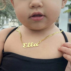 Personalized Name Necklace for Little Girl Boy | Stainless Steel Initial Customized G alternate view