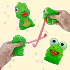 Creative Fidget Decompression pinch toy Frog Dinosaur Sticking Tongue Out Relieve Stress detail view