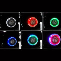 Solar Tire Valve Caps With RGB LED Lights | 4 Modes Car Wheel Lamp close-up view