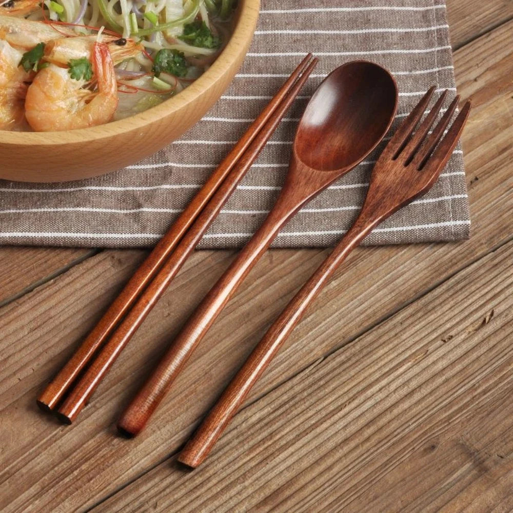 Spoon Fork Chopsticks Portable Cutlery Wooden Cutlery Set Travel Eco-friendly Cutlery Set Gifts Uten