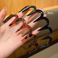 2 Red Hair Clips with Teeth Anti-Slip Daily Hair Accessories close-up view