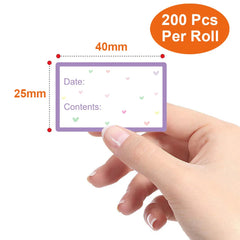 200 Pieces Food Labels, 1 x 1.6 Inch Date Stickers for Freezer, Refrigerator Food Con alternate view