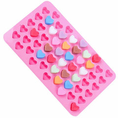 55 Piece Small Heart Shaped Silicone Cake Mold | Heart Chocolate Pastry Molds for DIY Ba detail view