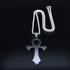 Stainless Steel Ankh Cross Pendant Necklace | Gothic Symbol of Life Jewelry alternate view