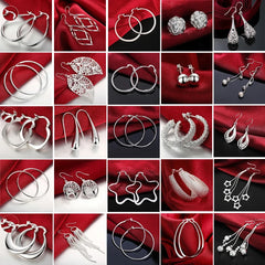 Top Quality 925 Sterling Silver Earrings Simple Round Circle Hoop Earrings For Woman Fashion Wedding