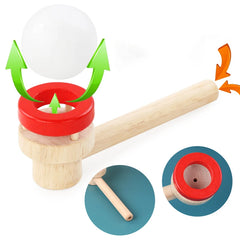 Wooden Balance Blowing Toys Blowing Pipe Whistles Balls Toys Floating Blow Pipe Balls close-up view
