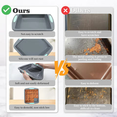 Silicone Round Cake Tray | Non Stick Baking Tray Set with Metal Reinforced Frame detail view