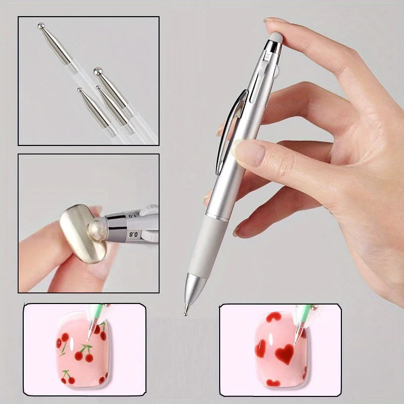 Nail Dotting Pen Nail Art Dotting Tools in Ballpoint Pen Design Nail Art Tip Dot Paint Manicure Kit