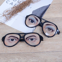 1pc Novelty Glasses Halloween Toy Photo Booth Props Party Funny Glasses Fake Novelty Gag Prank Eye B