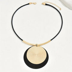 Creative Unique Large Round Vintage Pendant Necklace for Women Personalized Exaggerat alternate view