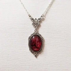 Gothic Red Butterfly Pendant Necklace For Women