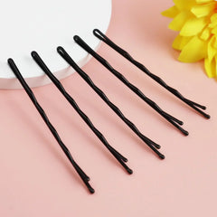 50-600pcs Black Straight Line Hair Clip U-shaped Needle Lady Hairpins Curly Wavy Grips W detail view