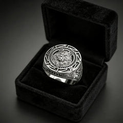 Andara 925 Sterling Silver Ring Retro Wolf Totem Thai Silver Ring Warrior Wolf Head Men' detail view