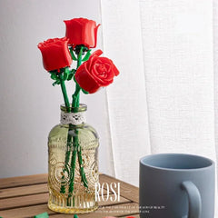 Eternal Flower Rose Building Block Set | Compatible Gift for Valentine's Day Teachers close-up view