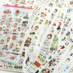 6Pcs Waterproof Cartoon Sticker Set | Cute DIY Decals for Laptops, Phones, and Planne alternate view