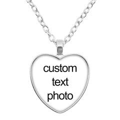 Personalized Custom Heart Photo Pendant Necklace | Gift for Family