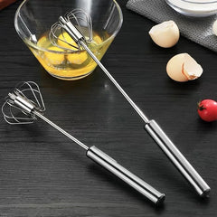 Household Semi-Automatic Rotating Egg Beater | Stainless Steel Manual Whisk alternate view
